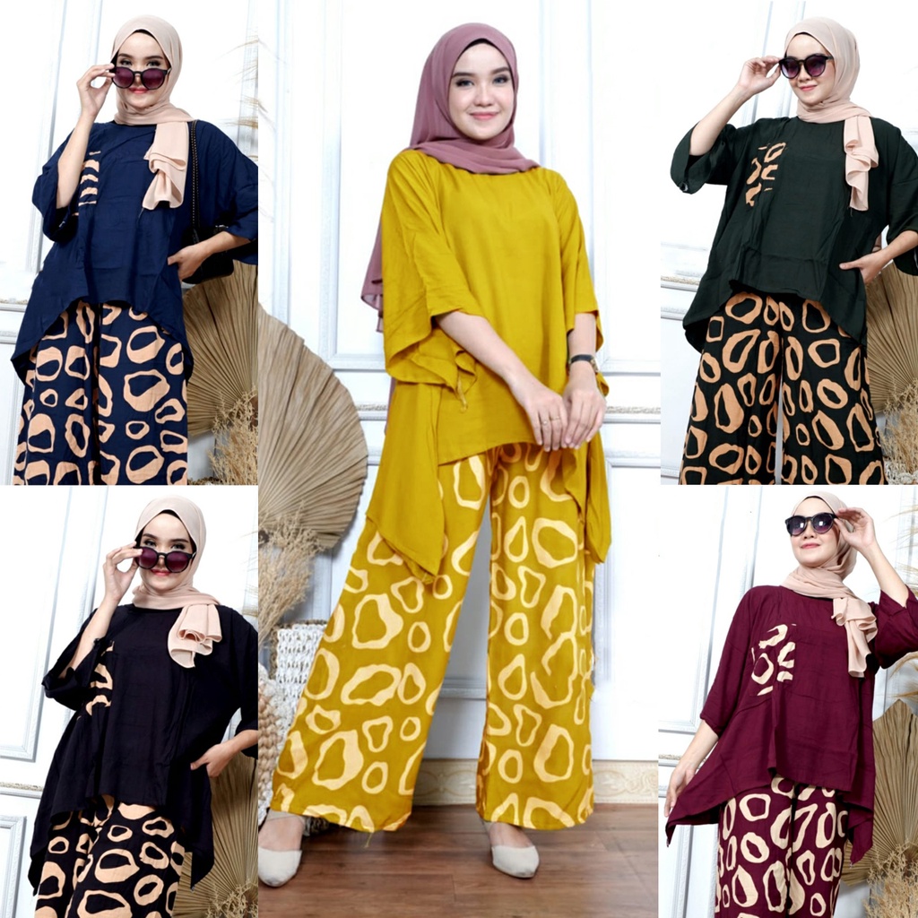 SET WAKA RENATA POLOS-SET RAYON SUPER JUMBO-ONE SET INDIRA-PIYAMA JUMBO-SETELAN RAYON DAILY OUTFIT