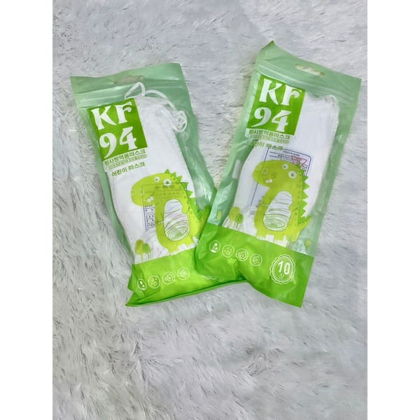 KD1 Masker Kf 94 Anak Polos Hitam Putih isi 10 Pcs Bahan Tebal