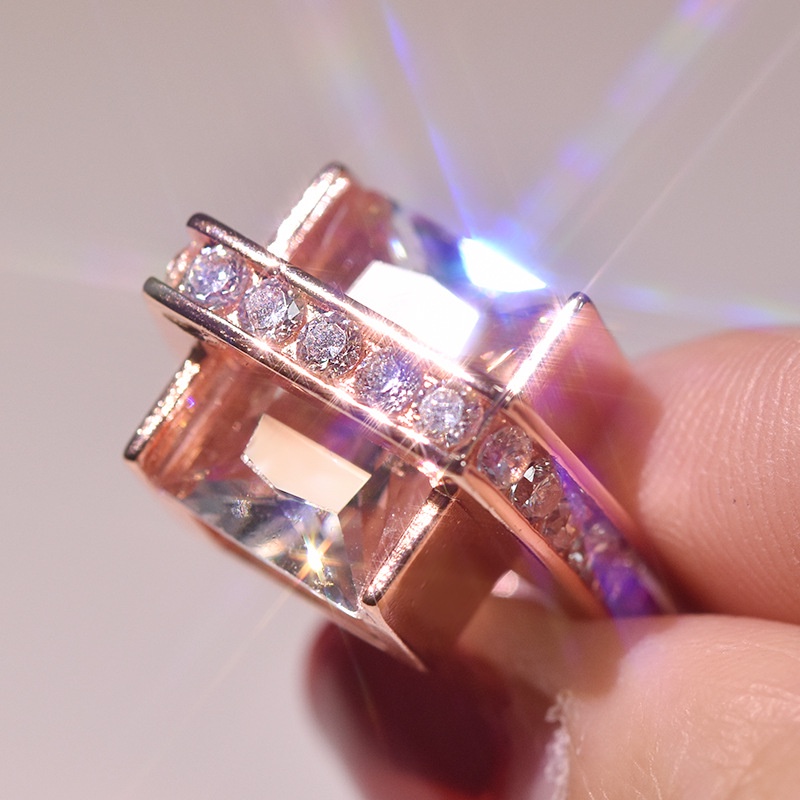 Cincin Bahan Sterling Silver 925 Warna Rose Gold Untuk Wanita Ccb57