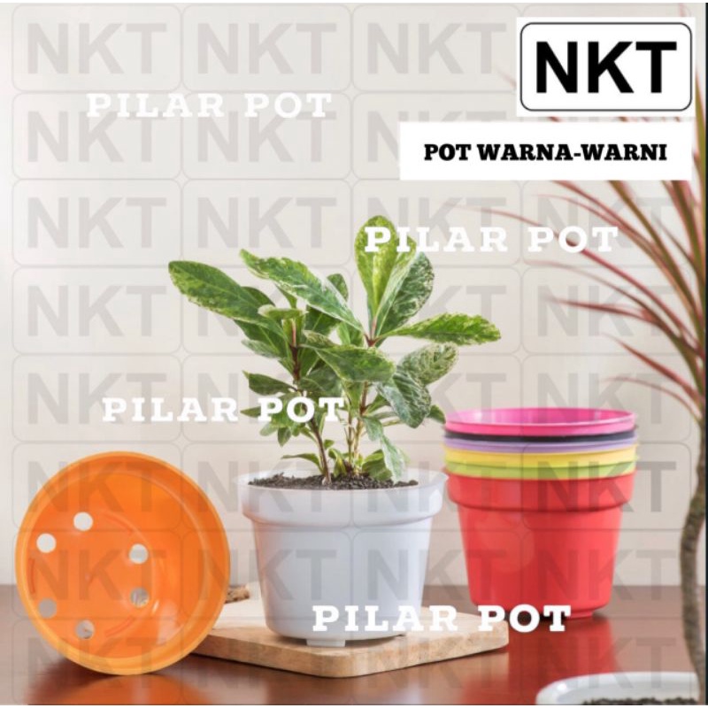 pot bunga tanaman nkt polos 10 warna warni - NKT POLOS