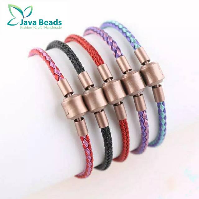 Gelang Tali Kawat Anti Air Waterproof Untuk Charm Liontin Huruf Emas