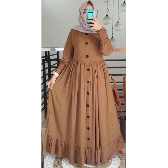 ZASKIYA - Gamis Polos Terbaru Alesha  Gamis Wanita Jumbo Dewasa Terbaru