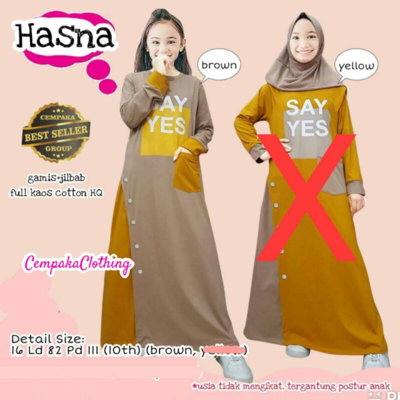 HASNA BY CEMPAKA CLOTHING||GAMIS+JILBAB KAOS COTTON