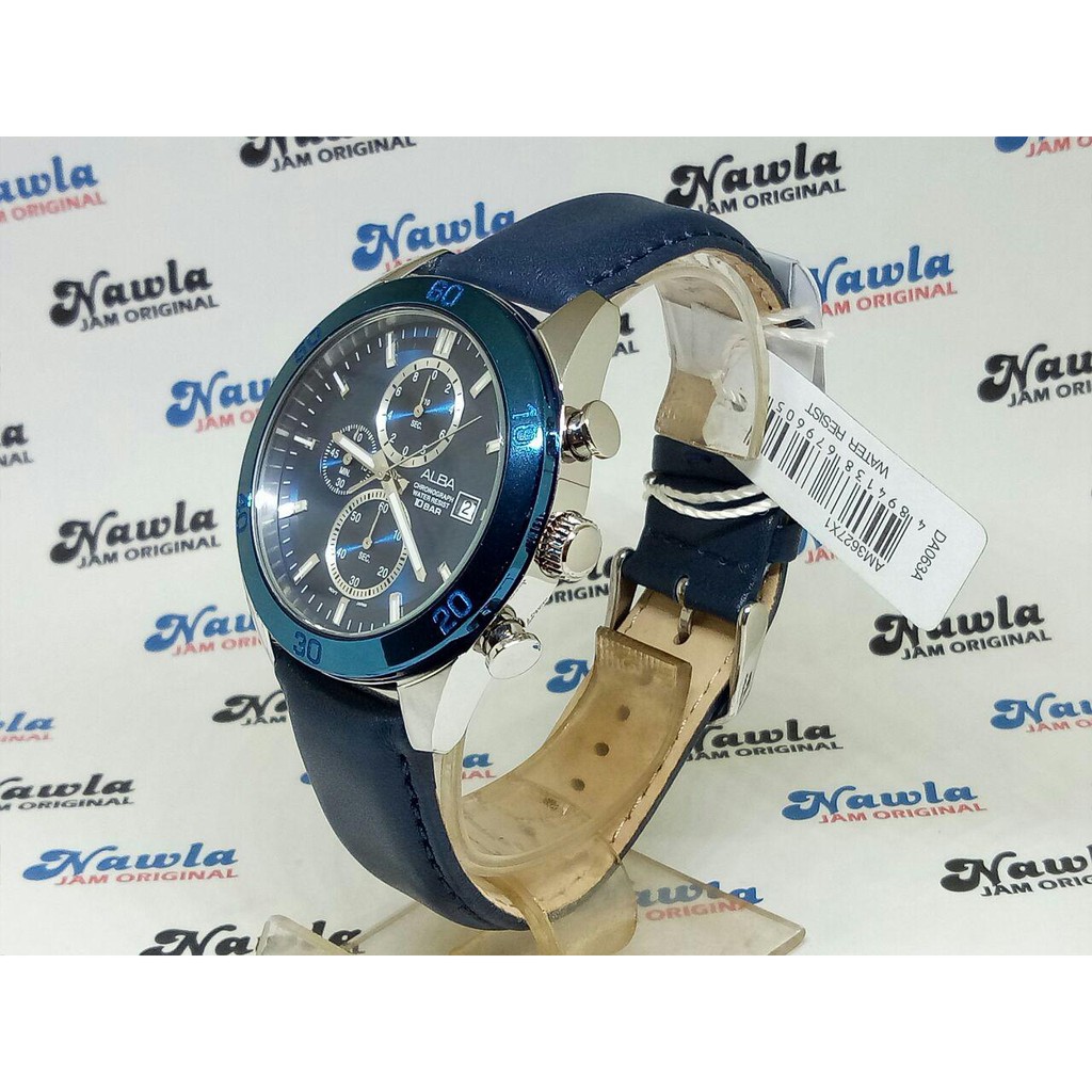 Alba Quartz AM3627X1 Chronograph Blue - Jam Tangan Pria AM3627