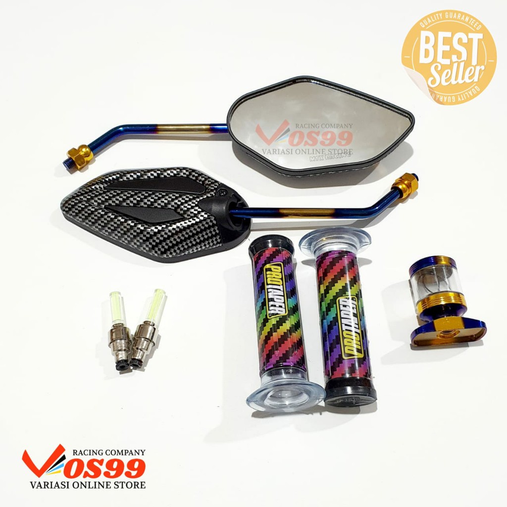 PAKET SPION VARIO 150 / 125 TWOTONE + GRIP PELANGI + STEMPEL HONDA TWOTONE DAN BONUS TUTUP PENTIL