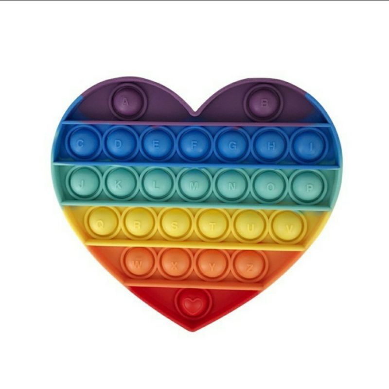 POP IT RAINBOW UKURAN JUMBO MAINAN FIDGET RELIEVE STRESS TOYS/MAINAN PENGHILANG STRES-LOVE