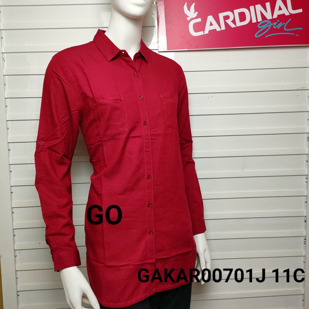 BB CARDINAL GIRL CB KEMEJA Pakaian Wanita Atasan Casual Santai Motif Kotak Hem Lengan Panjang
