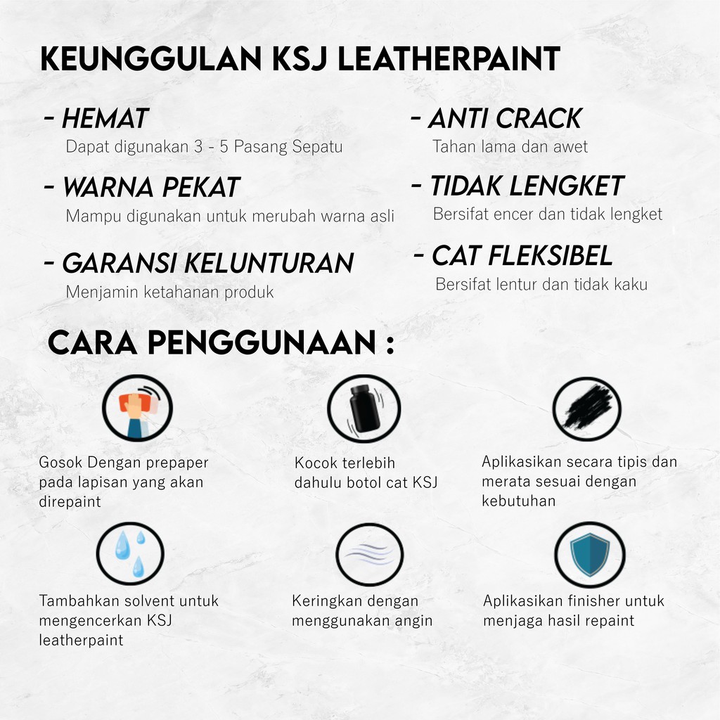 Cat Sepatu / Cat Tas KSJ Leather Paint