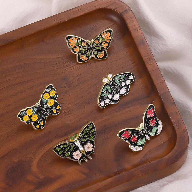 Bros Pin Desain Kartun Bunga Butterfly Untuk Aksesoris Pakaian