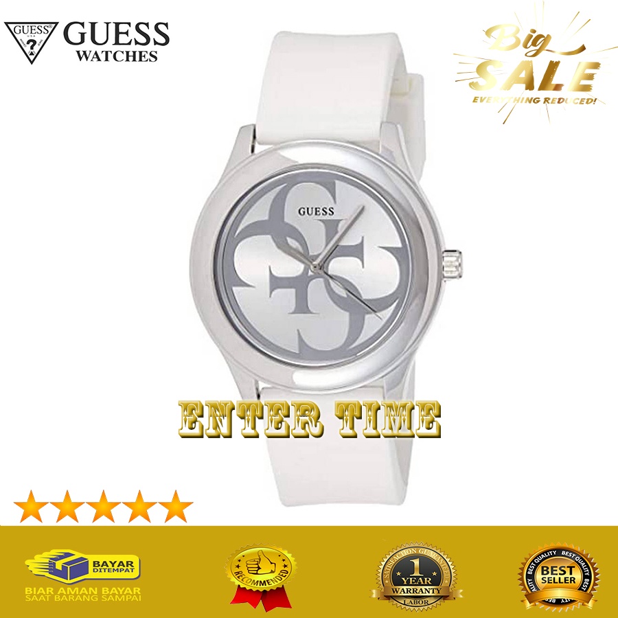 HOT PROMO  JAM TANGAN WANITA IMPORT MERK GUESS W0911L1 RUBBER STRAP JAM TANGAN WANITA TERBARU LIMITE