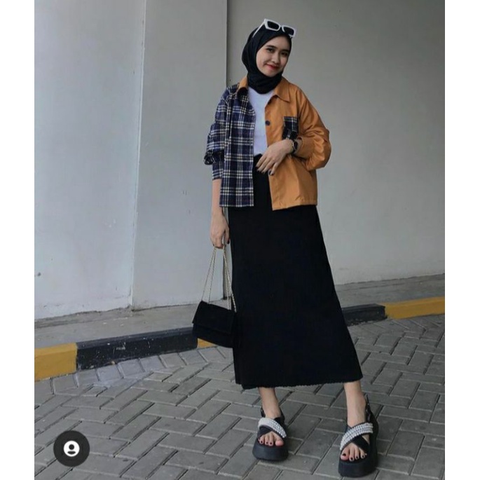 Kemeja Two Tone Crop Corduroy Ballon by PINKHIJAB_BOUTIQUE KEMEJA WANITA