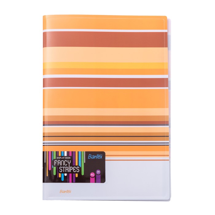 

Bantex Fancy Stripe Display Book Orannge 30 Pocket ref. 3197 06