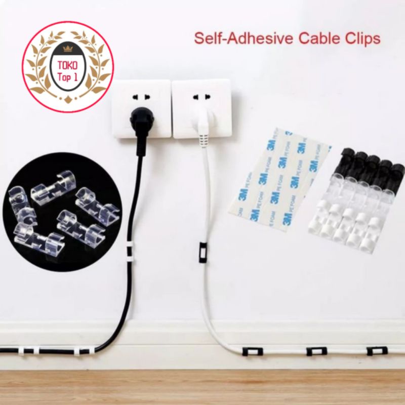 KLIP KABEL LED STRIP SELANG DAN NEON FLEX / KLIP KABEL ORGANIZER CABLE CLIP PER PACK PENGIKAT KABEL