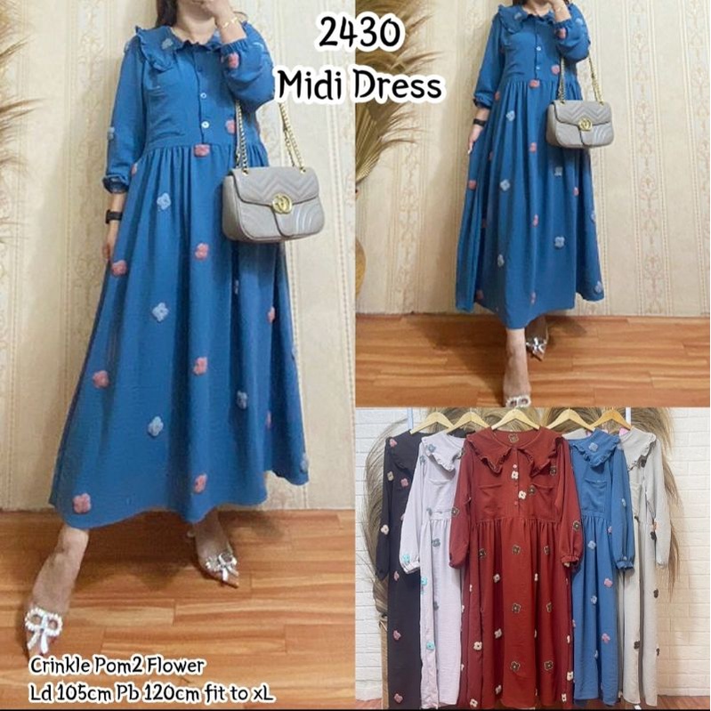 Felior | Midi Pompom Crinkle Premium Ori | pompom bunga