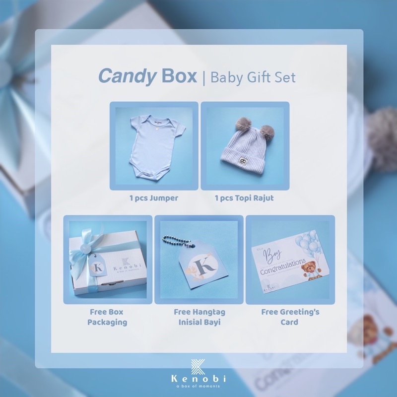 LED | Baby Hampers | Kado Lahiran | Hampers Bayi Newborn | Gift Box Baju / Jumper / Topi / Sepatu / Kaos Kaki / Boneka / Slabber Baby [[ Kenobi Box ]]