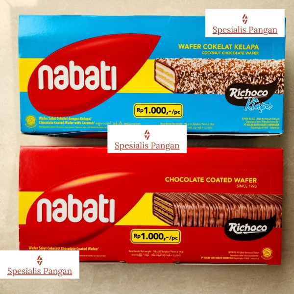 GROSIR!! NABATI COATED RICHOCO WAFER BOX ISI 12 SNACK Coklat Kelapa