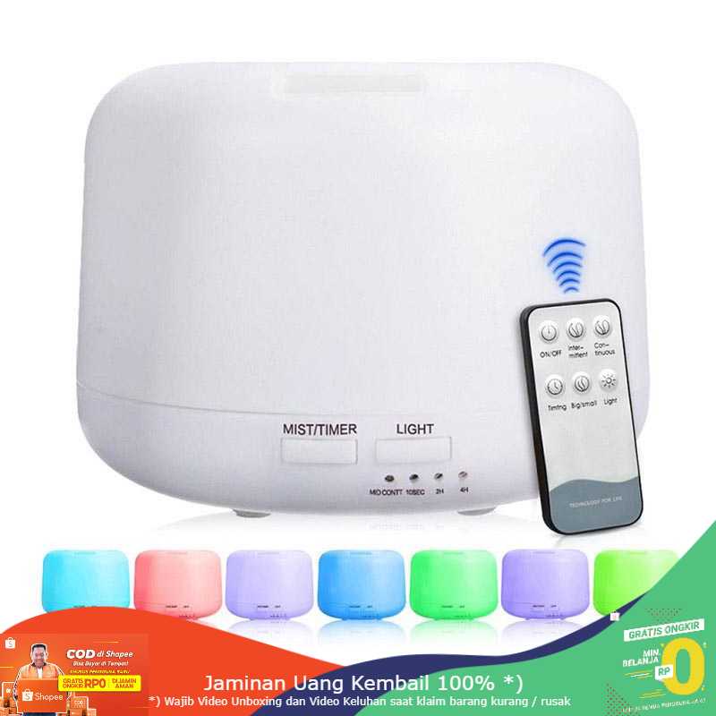 (BISA COD) RVOSTR  Humidifier Aromatherapy + 7 LED + Remote Control - HUMI H24