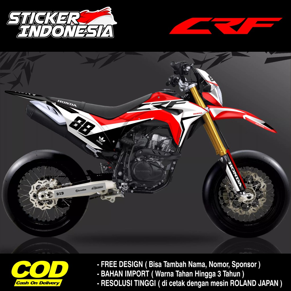 STICKER DECAL Trail CRF STRIPING FULL BODY MERAH PUTIH