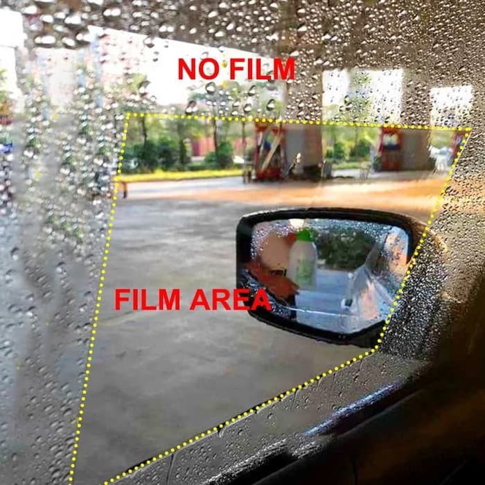 2Pcs Film Mobil Anti Air Fog Kaca Jendela Air Embun Hujan Water Proof