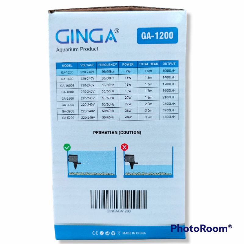 PROMO GINGA 1200 GA-1200 POMPA CELUP FILTER AQUARIUM AQUASCAPE LOW WATT POWER HEAD SUBMERSIBLE PUMP