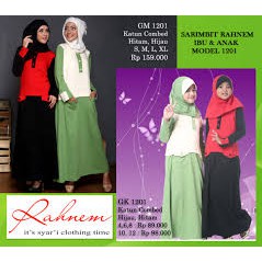 Rahnem Diskon s/d 30% - Gamis GM 1201 & Couple Sarimbit Pasangan Ibu Anak