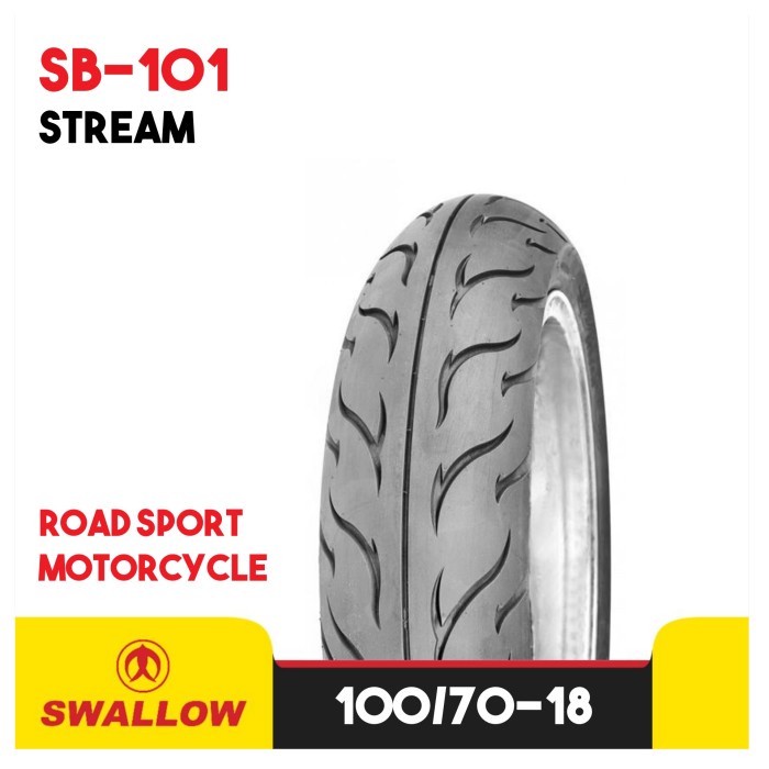 BAN LUAR MOTOR RING 18 SWALLOW SB-101 TUBELESS UKURAN 100/70