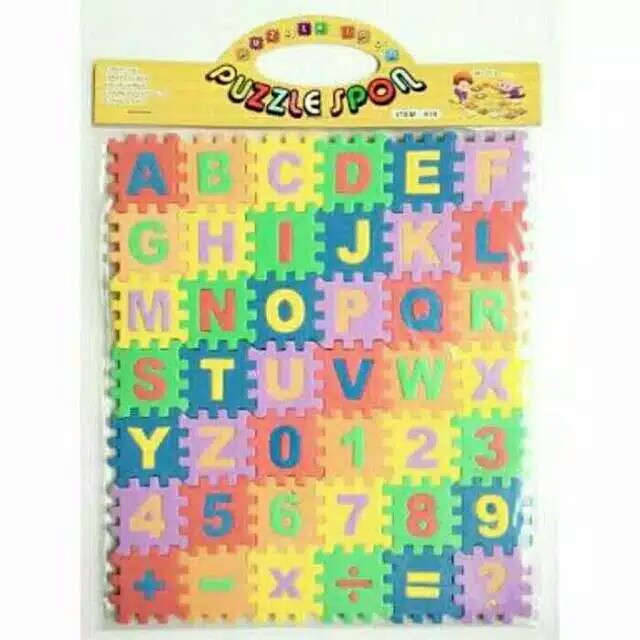 Spon puzzle Mini Huruf Angka alphabet Puzzle Spon Mainan anak Edukasi