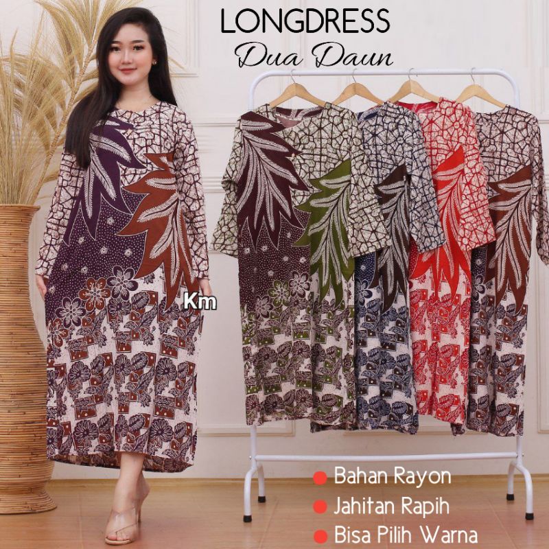 Daster Busui Rayon Batik Pekalongan Baju Batik Wanita Dewasa Kekinian Lengan Panjang