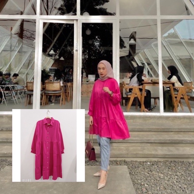 TUNIK FUSCHIA RUFFLE 018