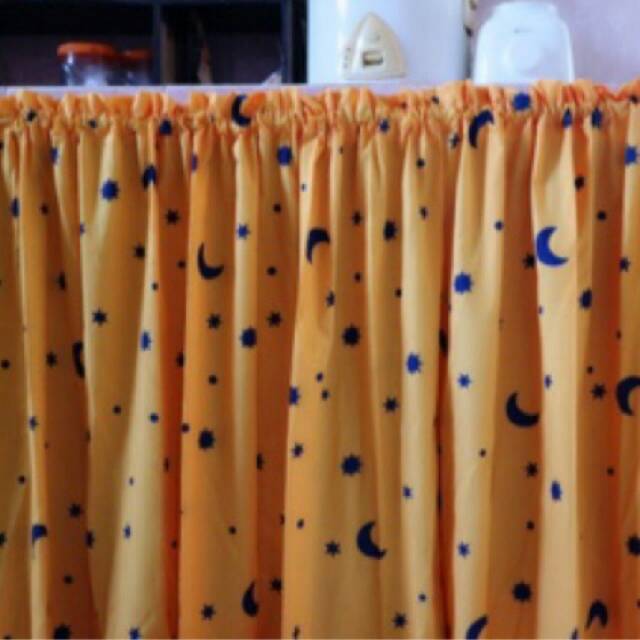 Gorden kolong dapur terlaris motif bulan bintang kuning