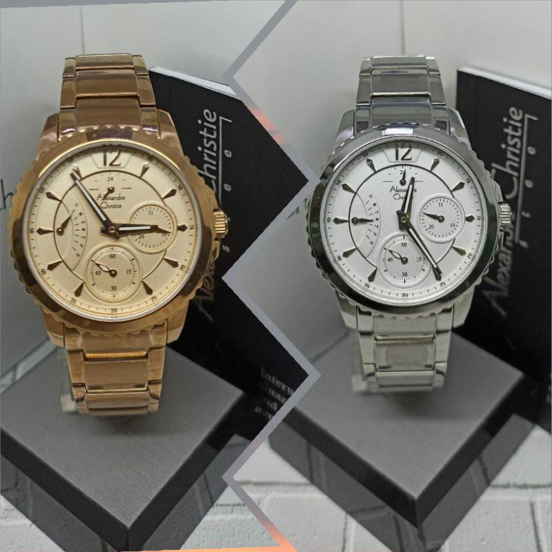 Jam Tangan Wanita Alexandre Christie 2804 AC2804 AC 2804 Tali Besi / Stainless steel