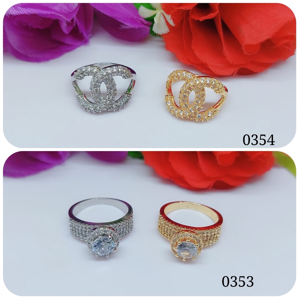 Cincin xuping mata full lapis emas perhiasan fashion 0351-0354