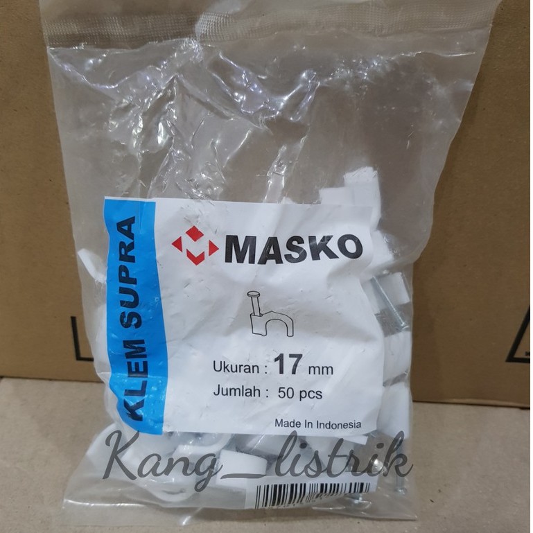 KLEM KABEL PAKU BETON NO 17 MM ( 50 PCS ) MASKO / CABLE CLIP LISTRIK