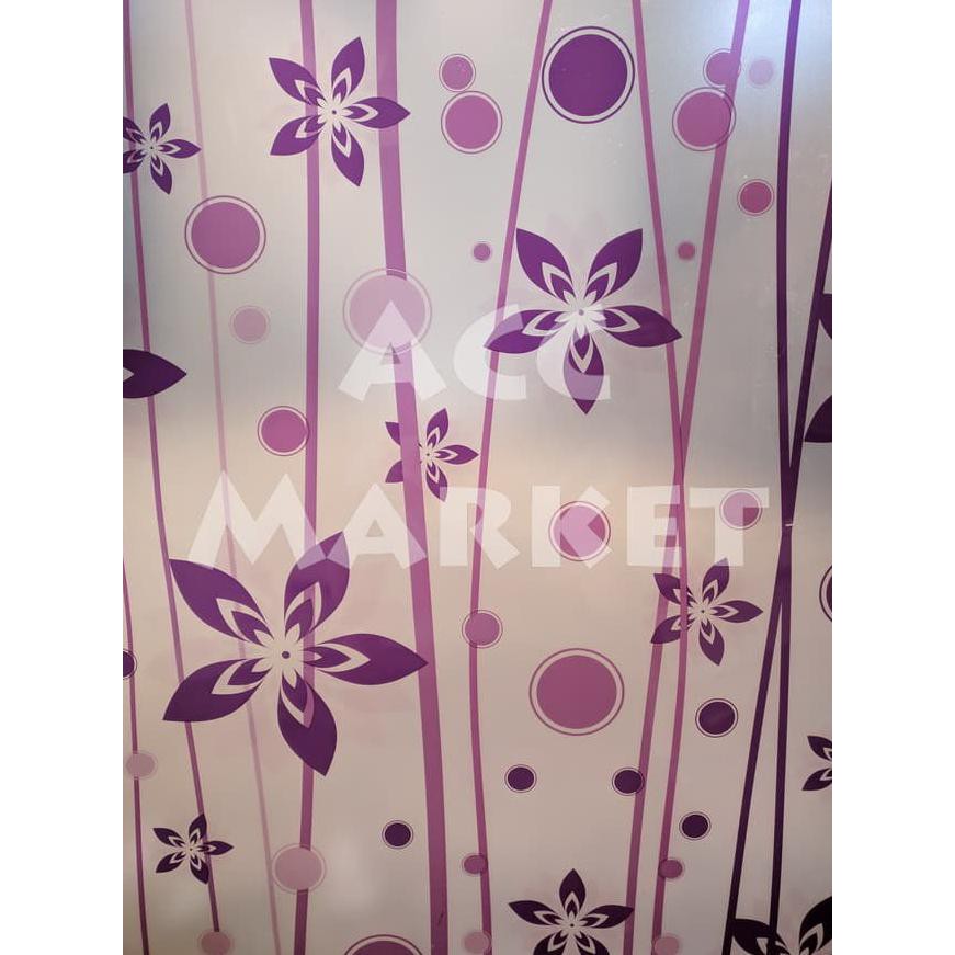 TERMURAH Fiber Pelapis Pagar Motif BUNGA UNGU Tutup Penutup Plastik Piber Viber AP11