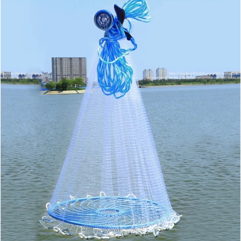 JALA LEMPAR JALA IKAN JARING PANCING IKAN LEMPAR FISHING THROW NET CAGE NILON / PE