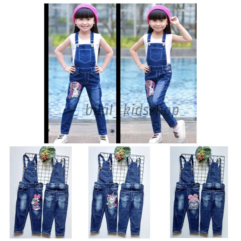 OVERALL JEANS LED ( NYALA ) ANAK 2-12TH