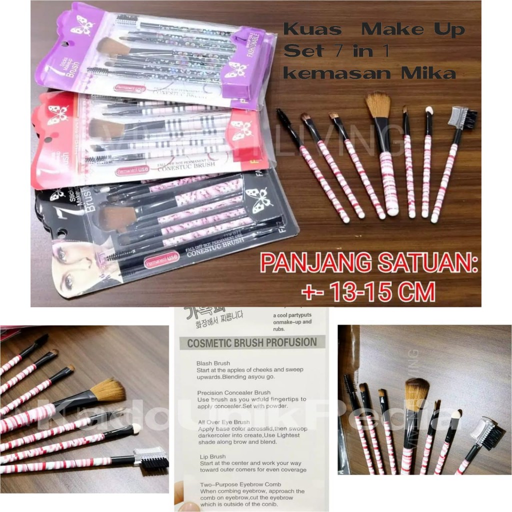 KUP - COD MURAH KUAS MAKE UP 7 IN 1 KEMASAN MIKA  - BRUSH RIAS WAJAH STANDAR