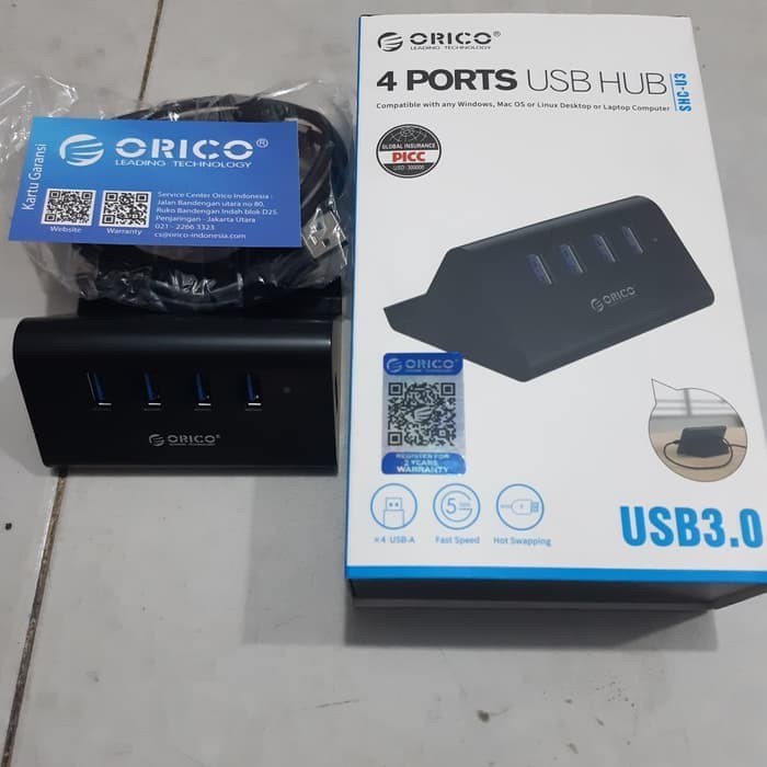 Orico SHC-U3 4 Port USB 3.0 Hub With Phone &amp; Tablet Stander