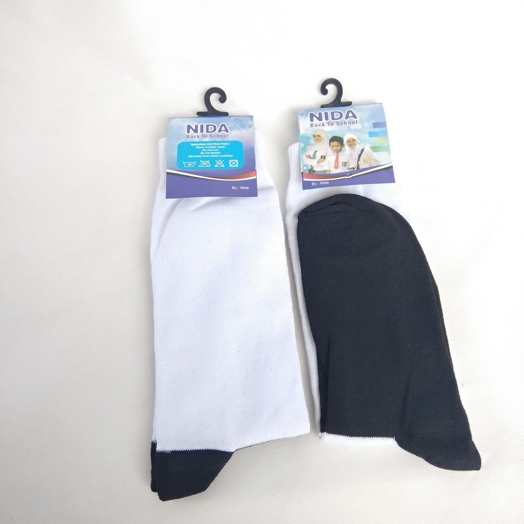 Kaos Kaki Anak Sekolah SD SMP dan SMA Putih Hitam