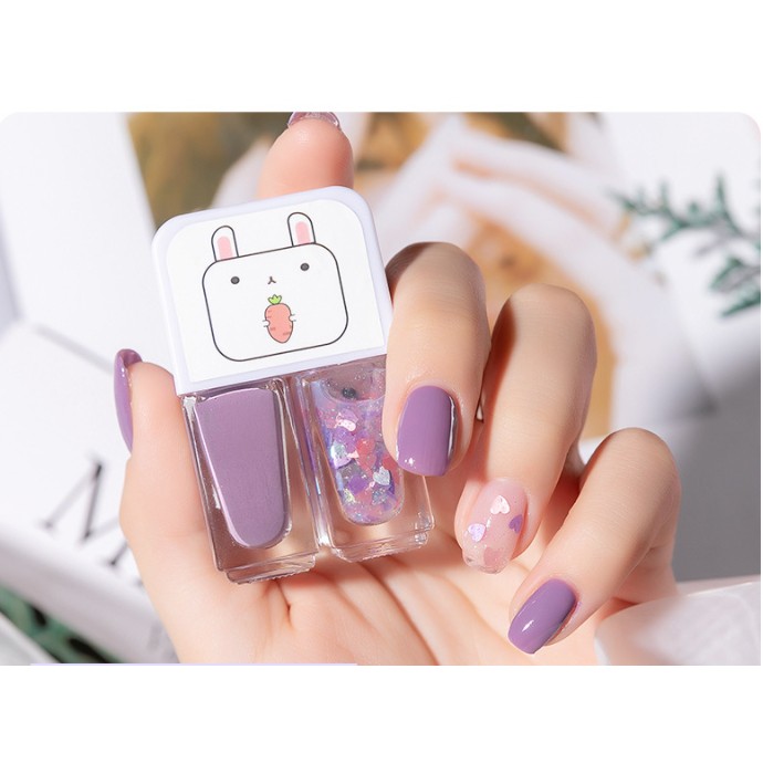 2IN1 kutek Korea Lucu 2 Warna  Nail polish Peel off