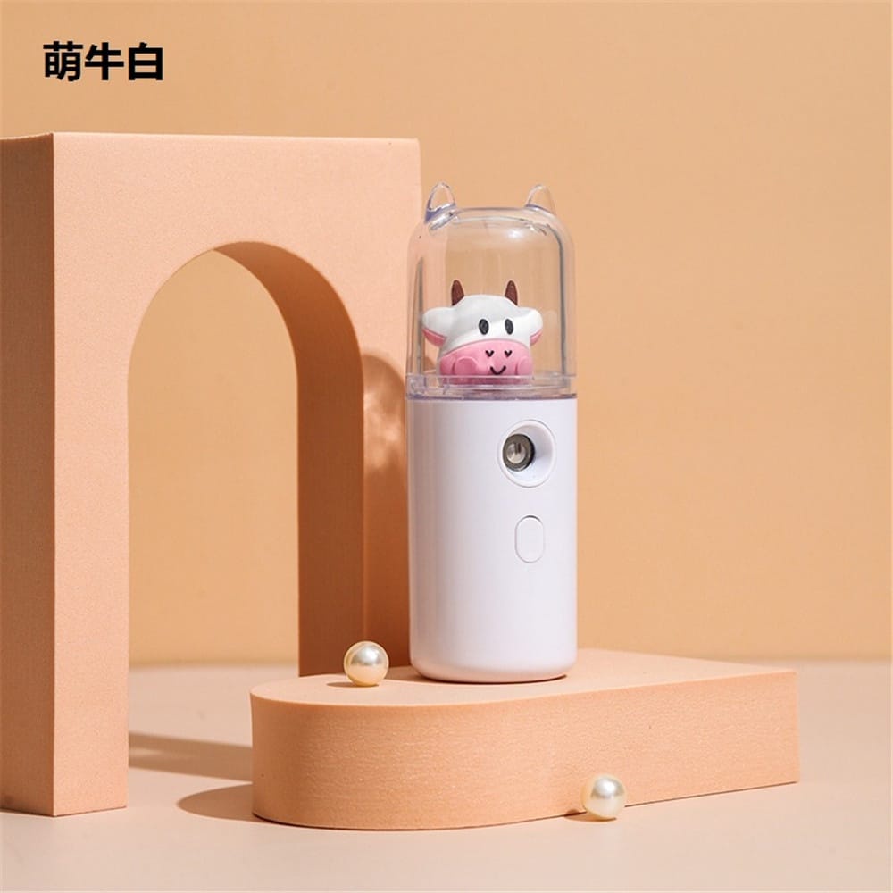Nano Spray Portable ,Mini Facial Humidifier Nano,Bisa Untuk DISINFEKTAN AROMA TERAPI mini nano nano spray wajah Face Mist Sprayer Pelembab USB Humidifier Mini Portable-PUTIH SAPI