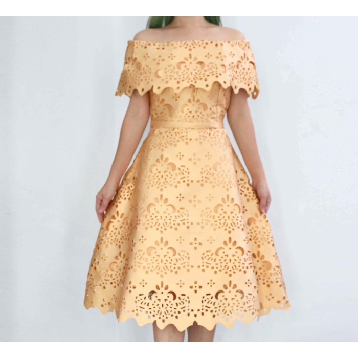 YKdress 0956 mini dress pesta Aline satin import premium gold hijau