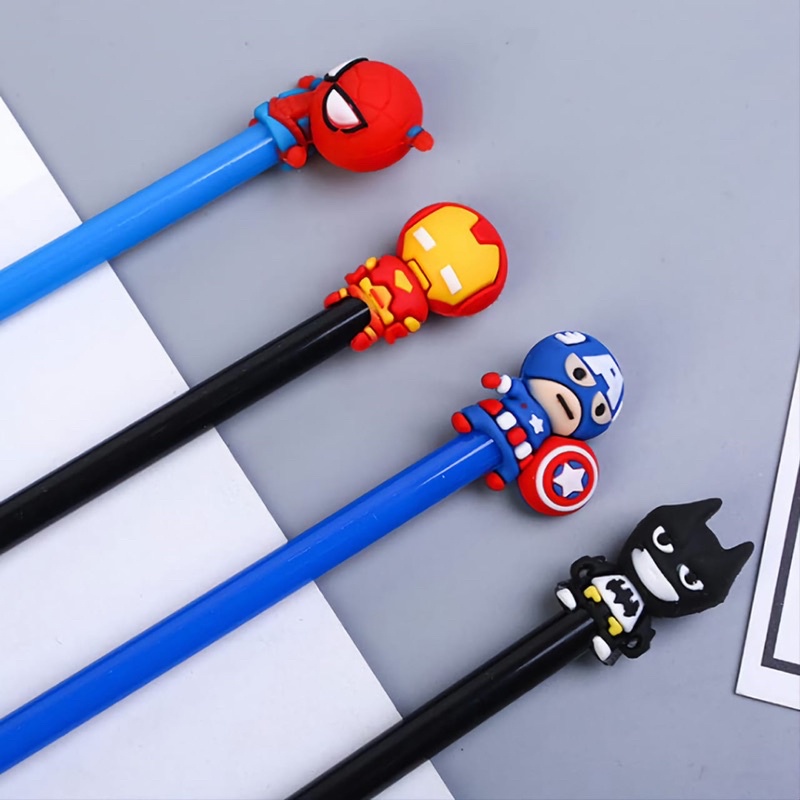 

Pulpen hitam Gel Hero , BTS-BT21 Karakter Lucu Keren avenger Cooky RJ Koya Mang Import Premium