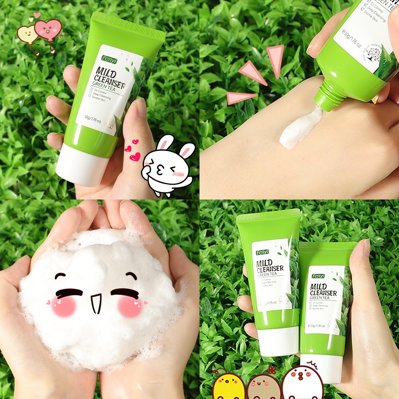 Fenyi Green Tea Toner Wajah Krim Kontrol Minyak Mengencangkan Pori-pori Pelembab Meratakan Warna Kulit 4 pcs