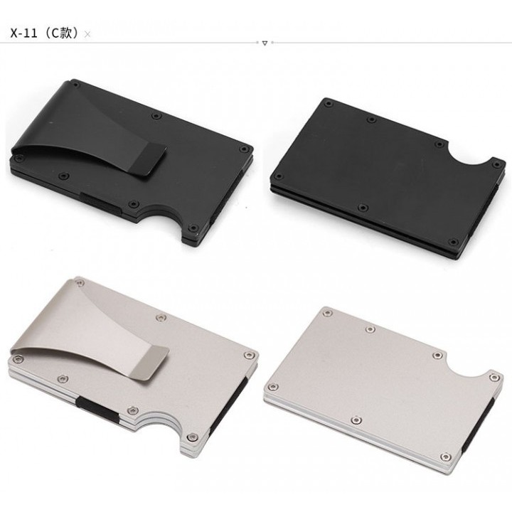 X11-C - Metal Card Wallet Money Clip with RFID Blocker