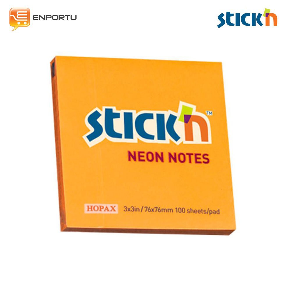 

Mantap Stickn Regular Notes 21164 Neon Orange Color 3x3 inch Sticky Note post it Promo