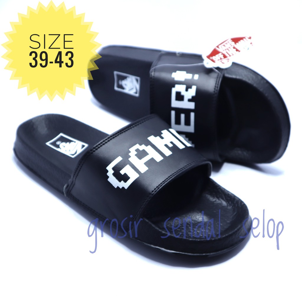 Sendal Vans Marvel Black Premium / Sandal Kasual Pria / Sandal Slide / Sandal Keren / Sandal vens