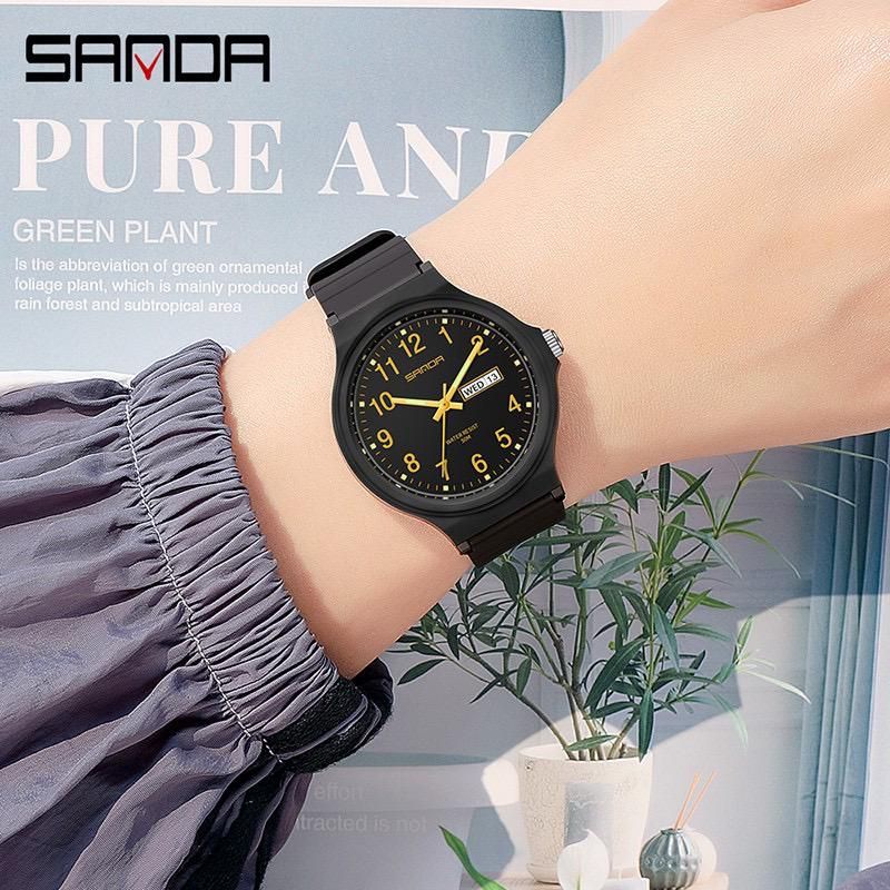 Mantul Jam Tangan SANDA Jam Tangan Wanita Pria Analog Sport Tali Rubber Luminous WATCHKITE WKOS