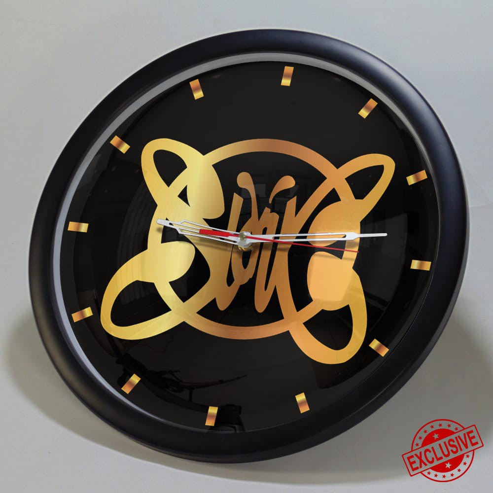 (ISTIMEWA BOSSQUE) JAM DINDING CUSTOM SLANK BLACK GOLD