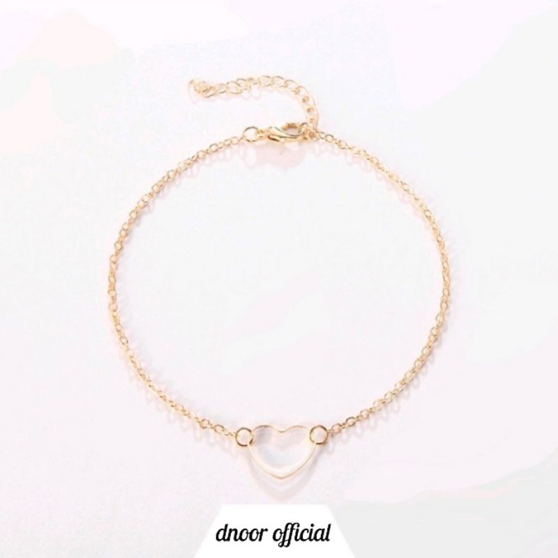 Gelang Wanita Fashion Love Berbentuk Hati Berongga Emas Rantai / Hadiah Ulang tahun / Hadiah untuk pacar cantik